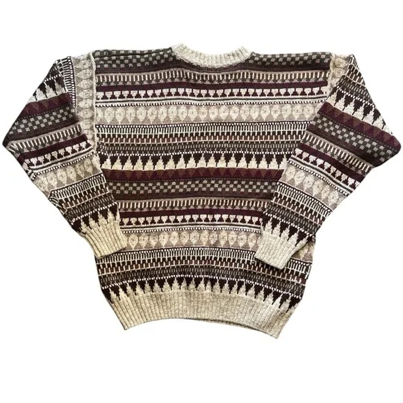 Northwest Territory Pullover Sweater Mens Sz L Vintage Naturals Raime Fair Isle - Picture 11 of 12